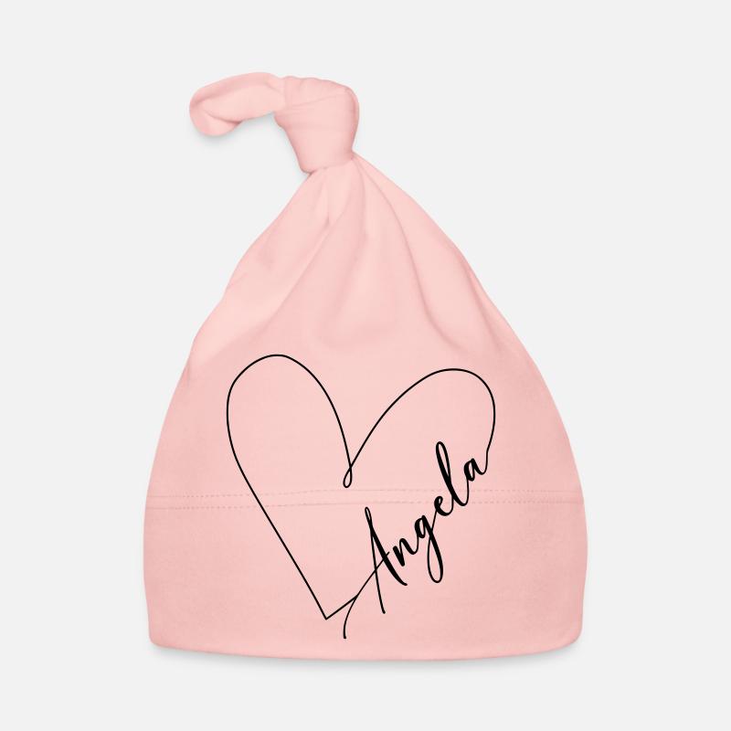 Angela Name Heart Line Organic Baby Cap