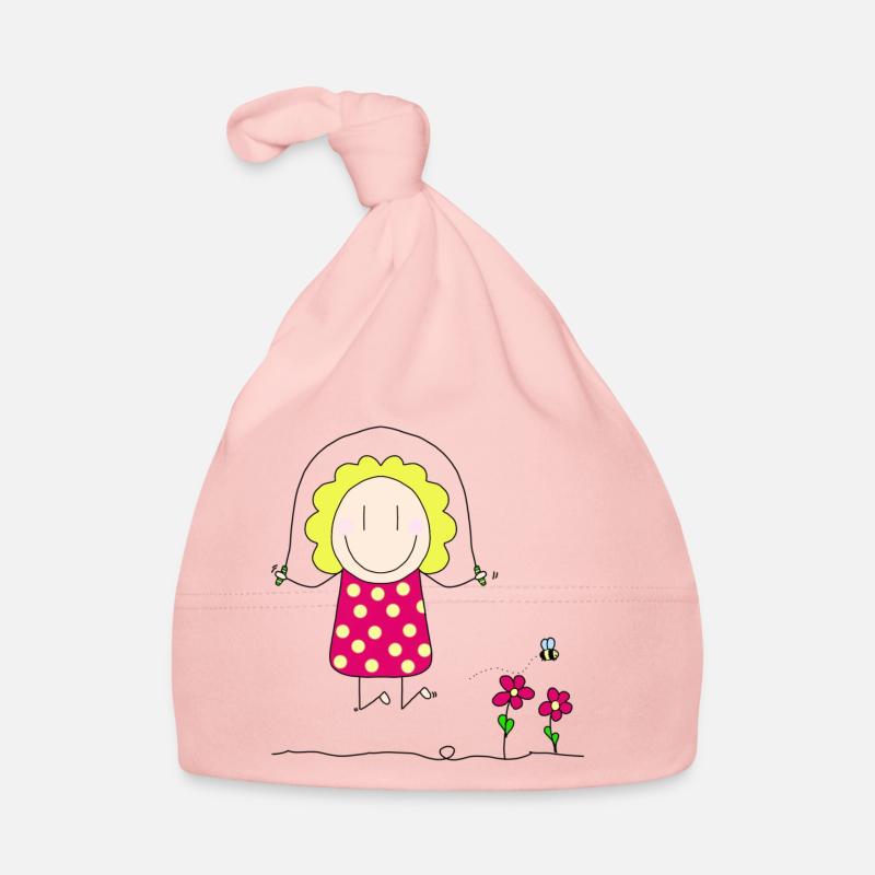 Seilspringen - Mädchen mit blondem Haar Baby Bio-Mütze
