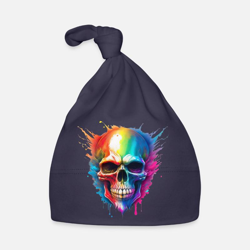 Explosion de Couleurs du Crâne Arc-en-ciel Bonnet bio Bébé