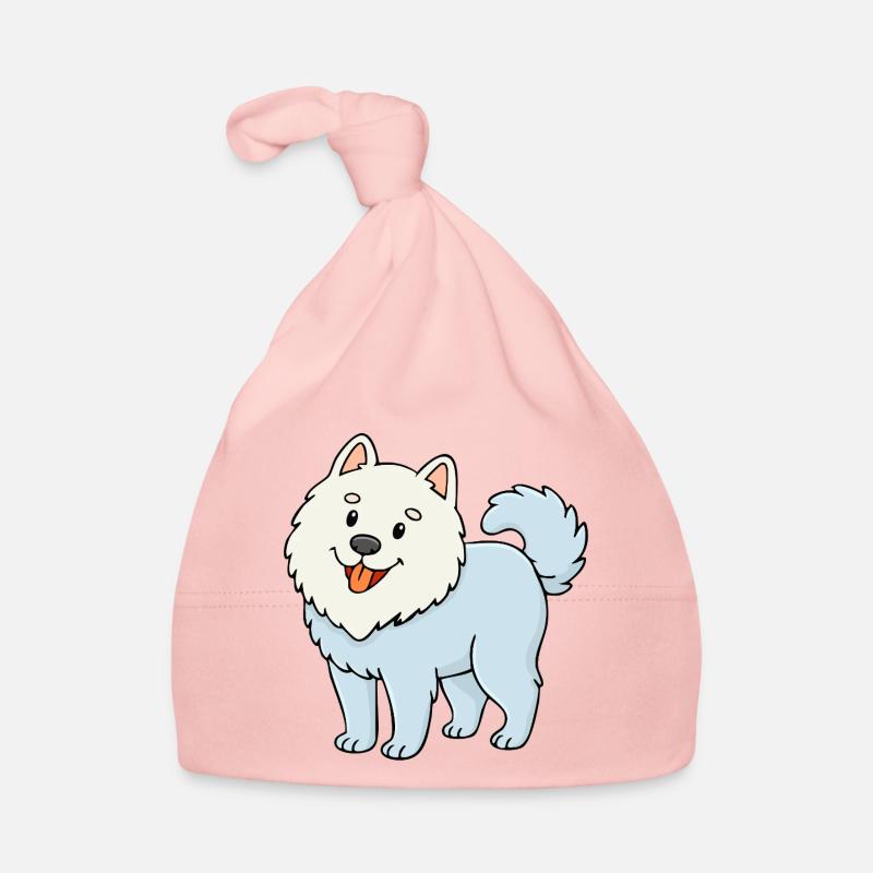 Fuzzy Dog (White/ Comic) Organic Baby Cap
