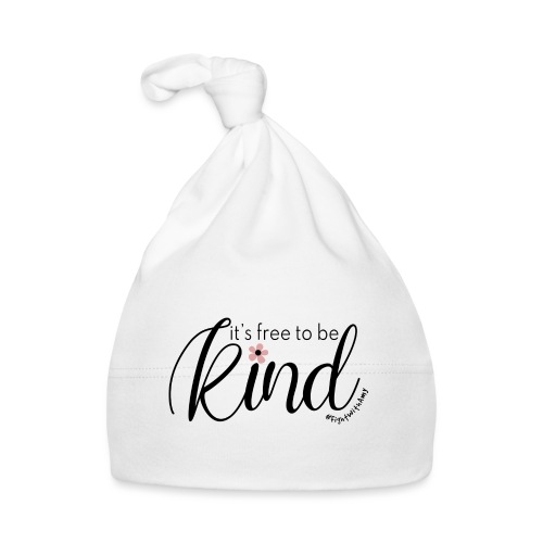 Amy's 'Free to be Kind' design (black txt) - Organic Baby Cap
