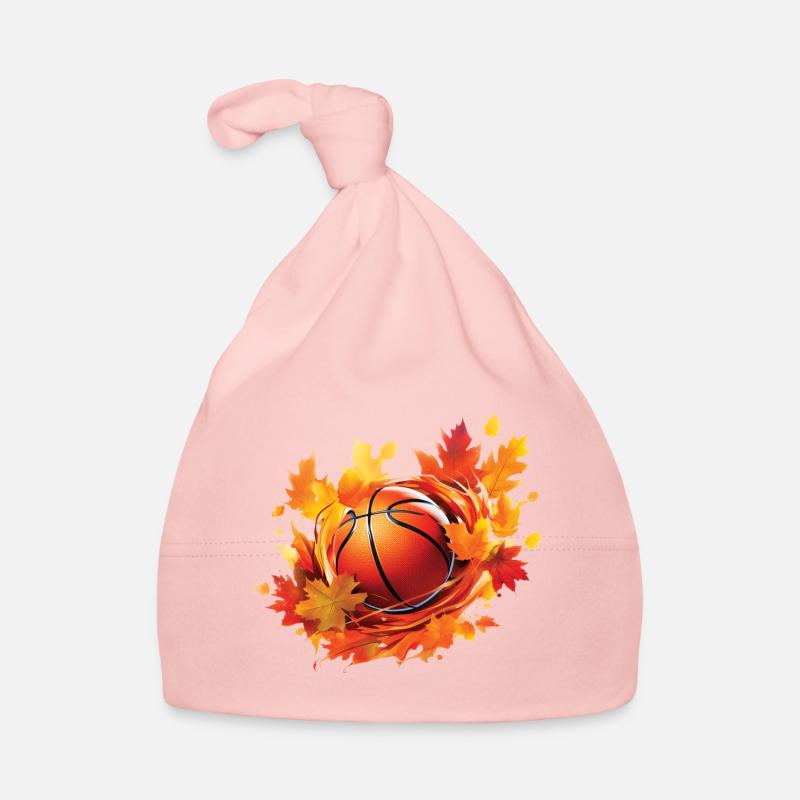 Feuilles de basketball, d’érable et de chêne en automne Bonnet bio Bébé