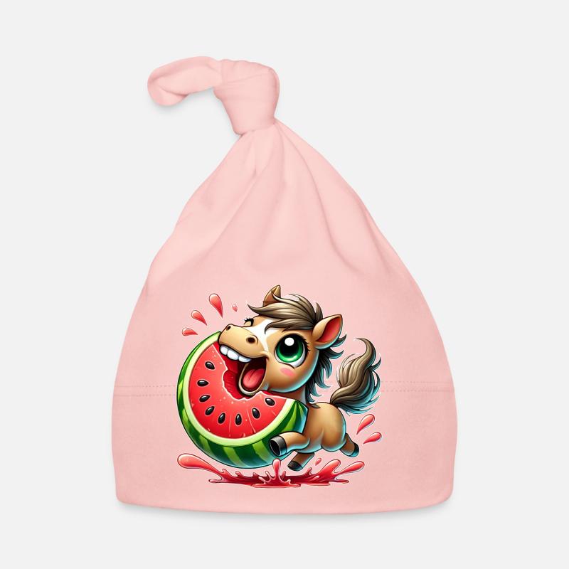 Cheval avec pastèque fruité look estival Bonnet bio Bébé