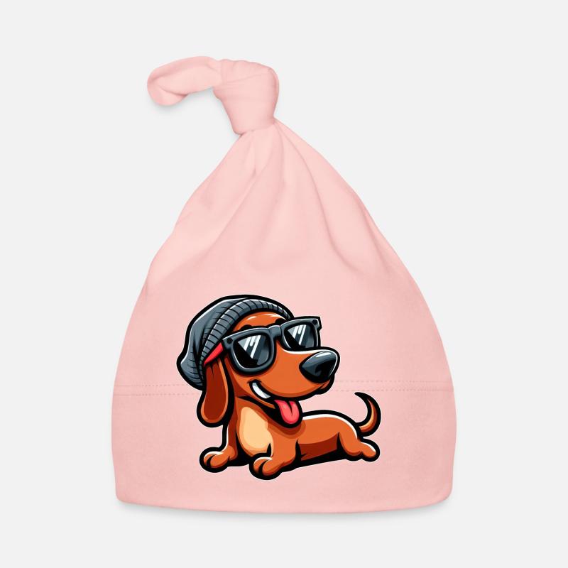 Lunettes de soleil teckel chien de dessin animé mignon Bonnet bio Bébé