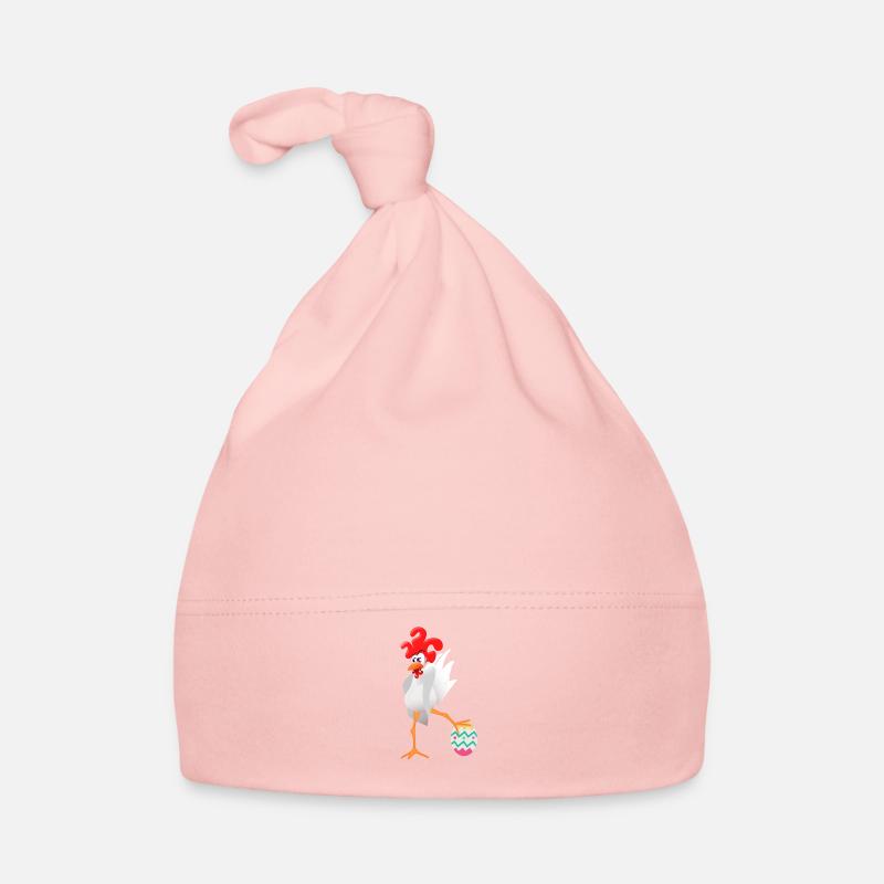 Easter rooster - Organic Baby Cap - pink