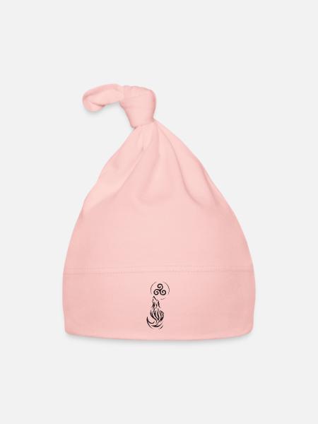 Tribal Wolf - Organic Baby Cap - pink - Front