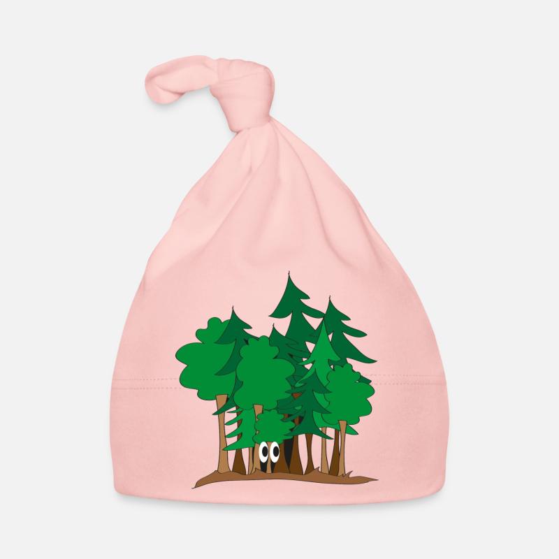 Dans la forêt - Bonnet bio Bébé - rose