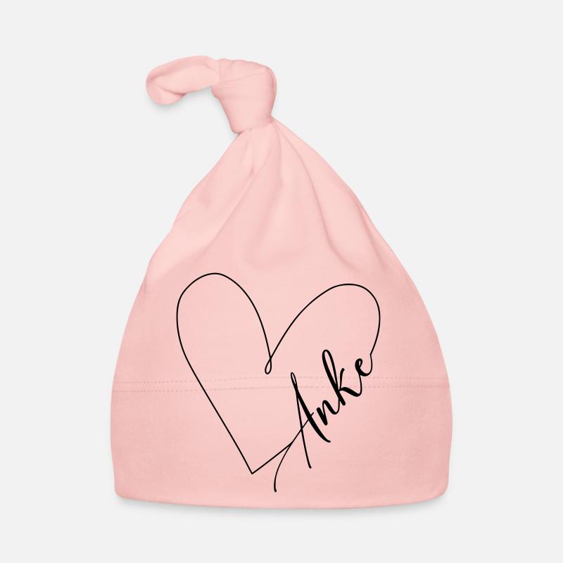 Anke Name Heart Line Organic Baby Cap