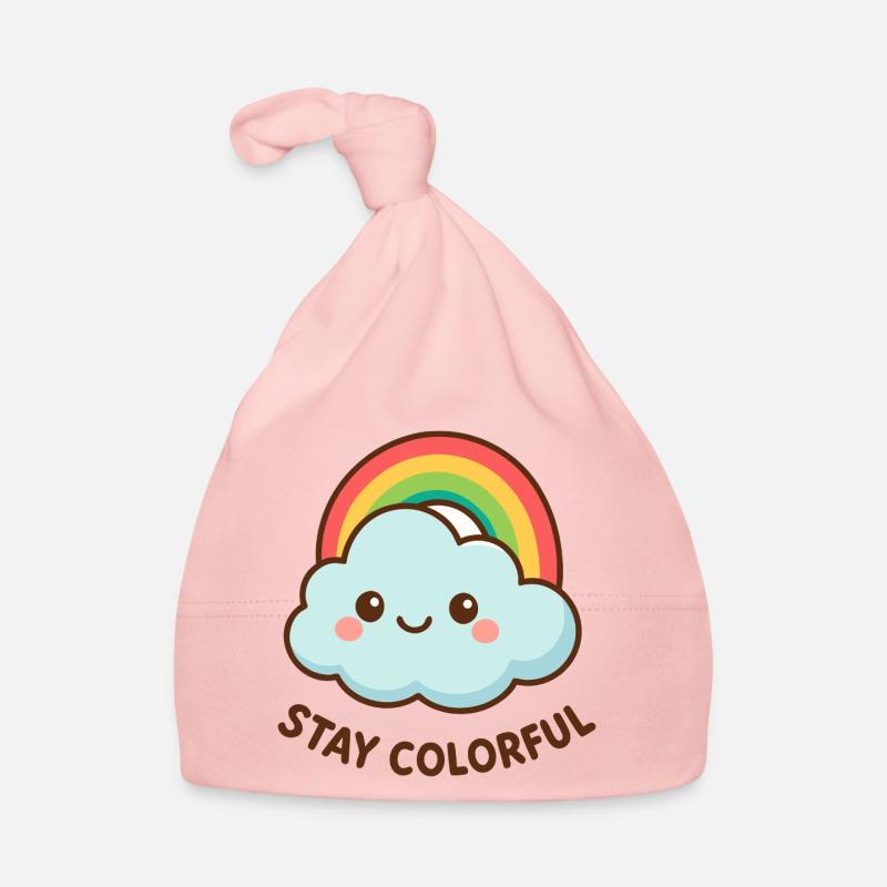 Niedliche Wolkenregenbogen Grafik Baby Bio-Mütze