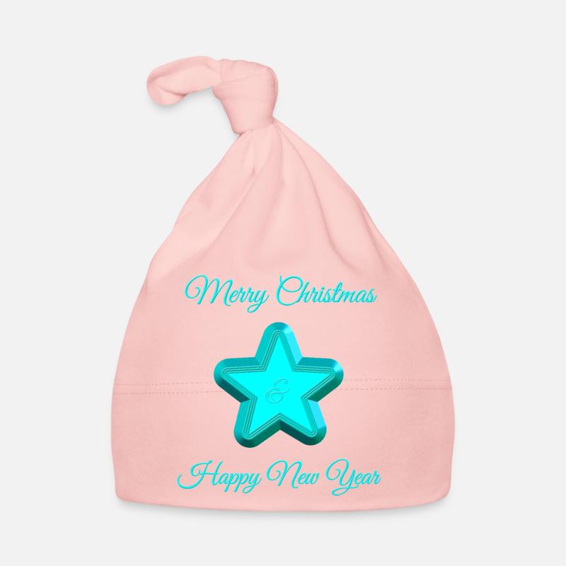 Shining star with Christmas greeting Organic Baby Cap