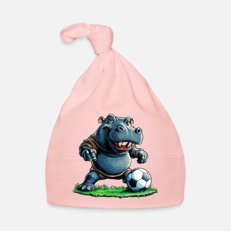 Fussballer Nilpferd Baby Bio-Mütze