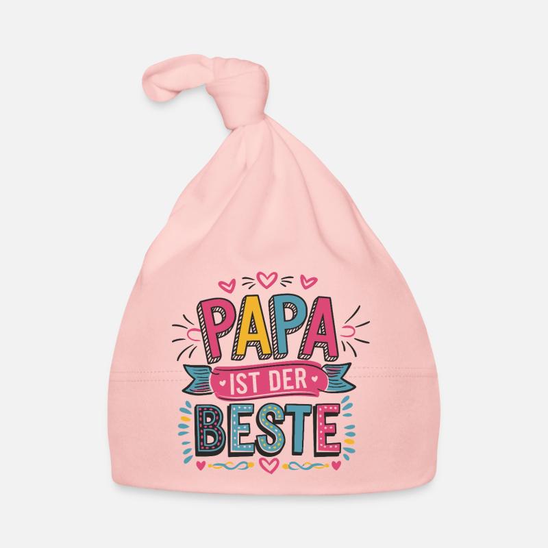 Papa est le meilleur - Bonnet bio Bébé - rose
