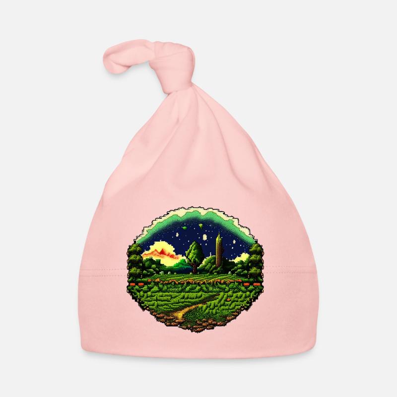 Pixelated field Organic Baby Cap