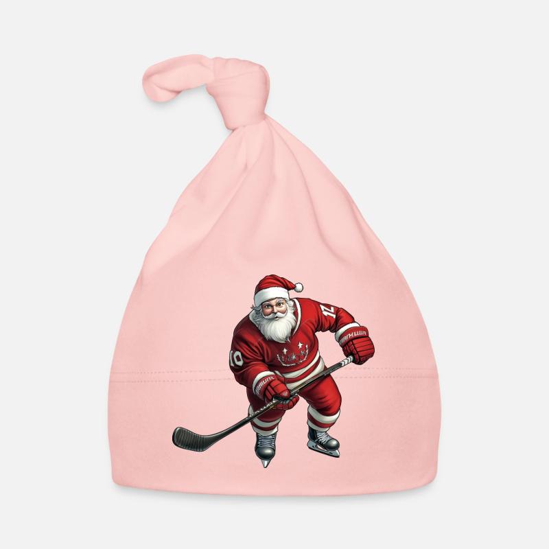 Weihnachten Eishockey Organic Baby Cap