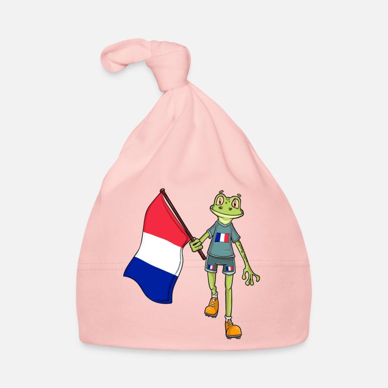 France Fan Frog - Bonnet bio Bébé - rose