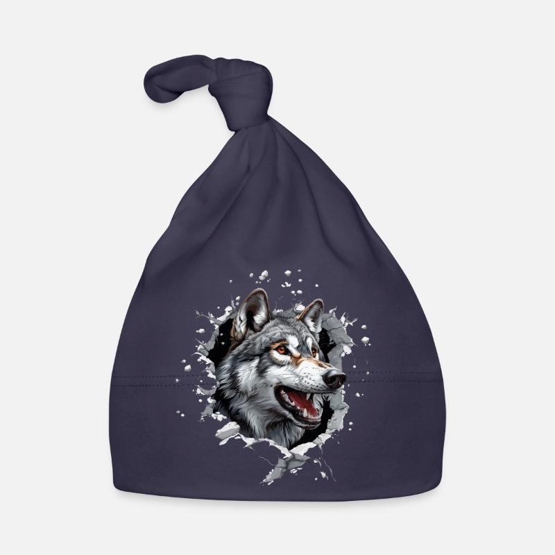 Lustiger Wolfshund Baby Bio-Mütze