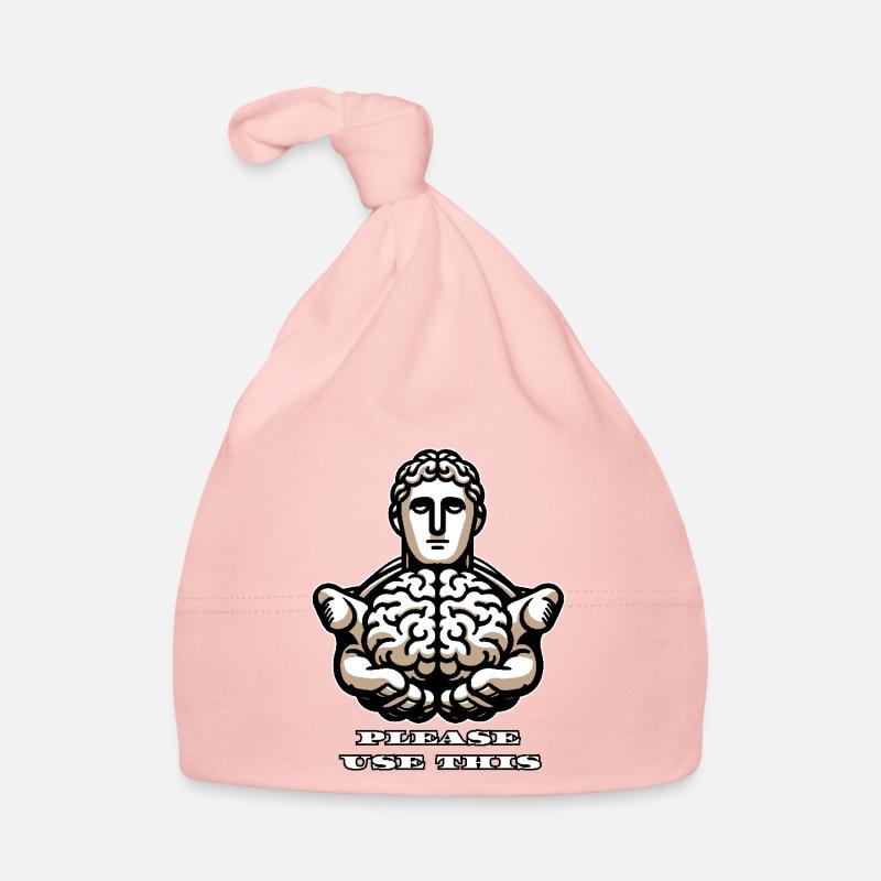 Please Use This Brain - Funny Stoic Design Organic Baby Cap