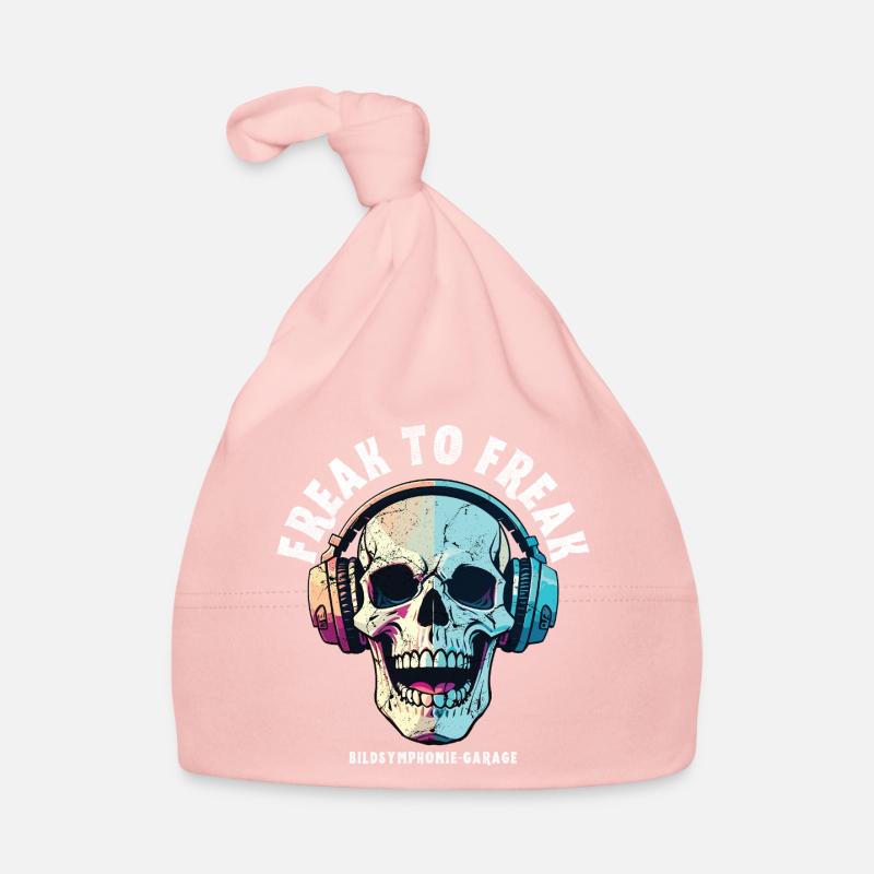 Skull mit Neon Kopfhörer-Design Baby Bio-Mütze