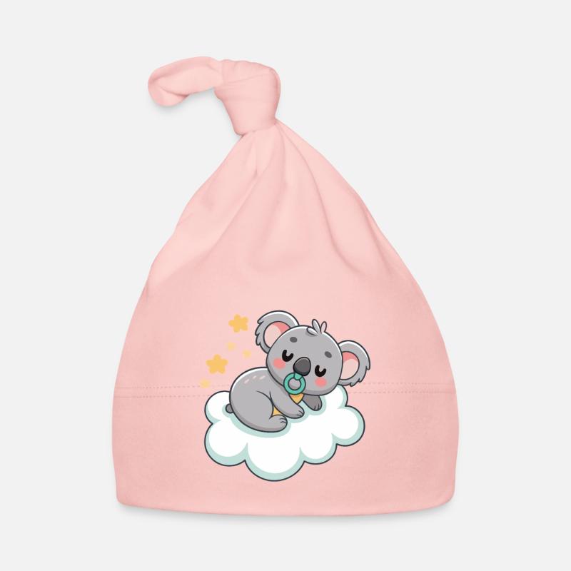 Baby Koala dreamer on pastel cloud Organic Baby Cap