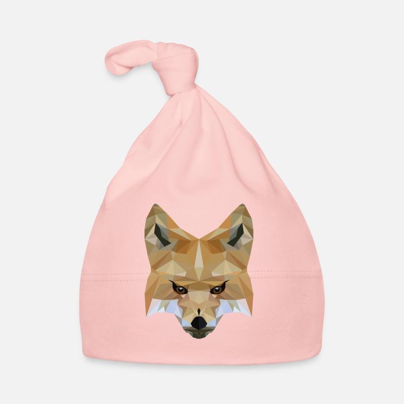 Low Poly Art Fox - Geschenkidee Baby Bio-Mütze