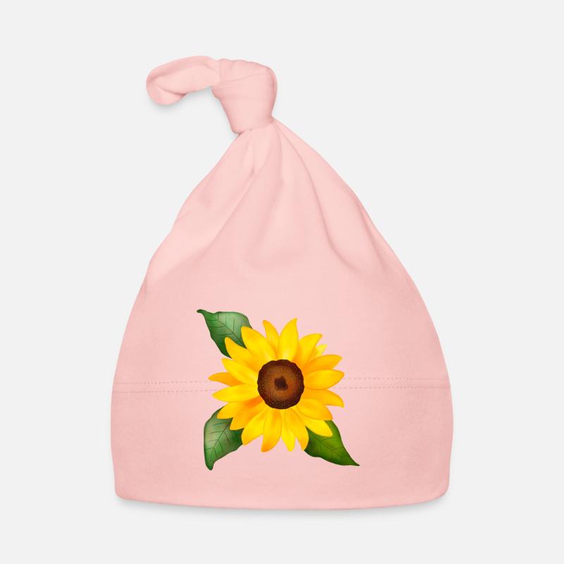 Joyeuse aquarelle de tournesol peinte à la main Bonnet bio Bébé