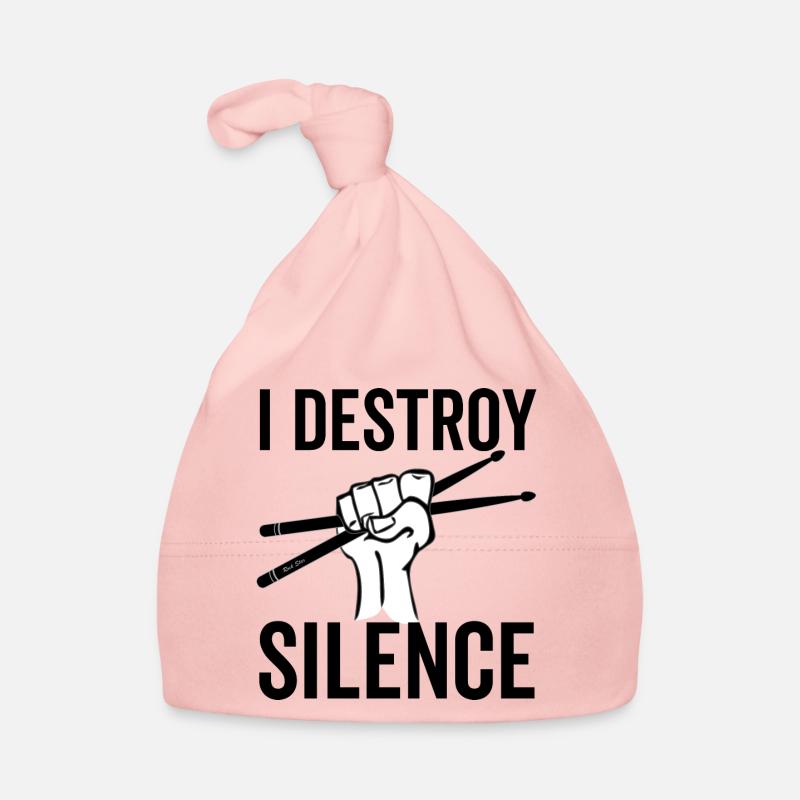 I Destroy Silence Drummer Sticks - Bonnet bio Bébé - rose