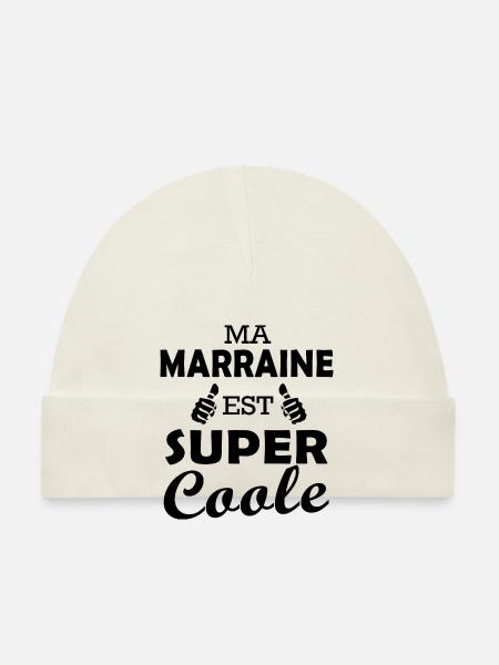 ma marraine est cool - Bonnet bio Bébé - rose - Devant