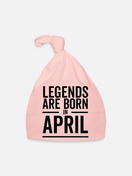 Legends Are Born in April - Organic Baby Cap - pink - Front