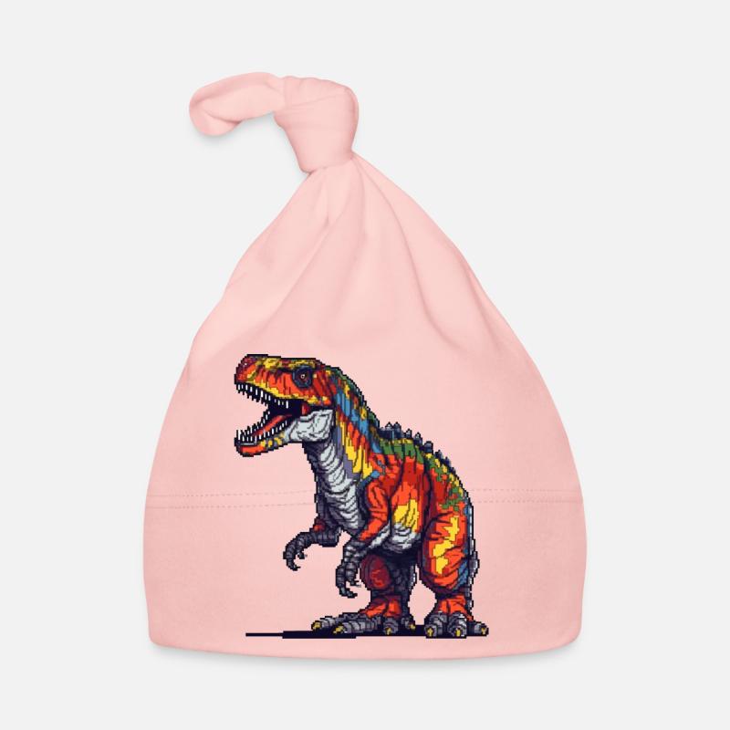 Dino in retro pixel graphics 8-bit or 16-bit Organic Baby Cap
