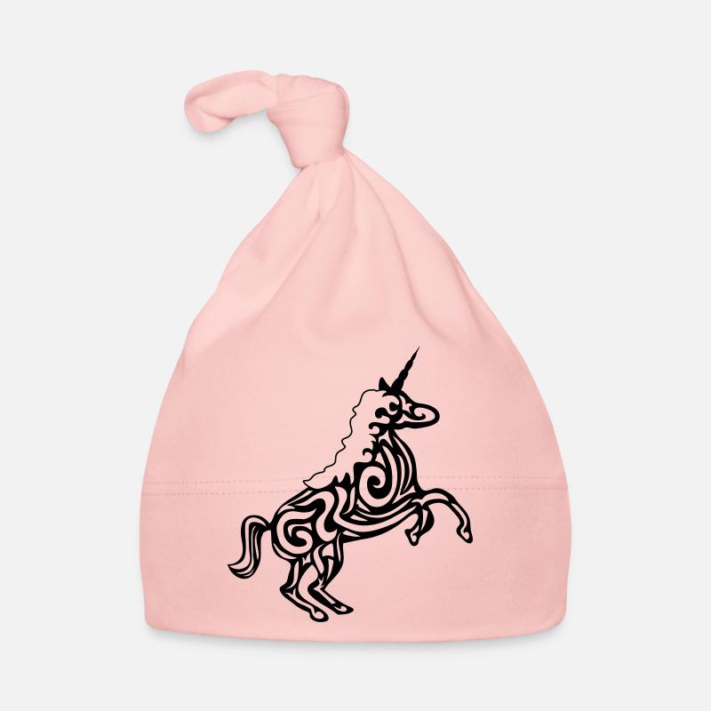 Conception de licorne 001 - Bonnet bio Bébé - rose