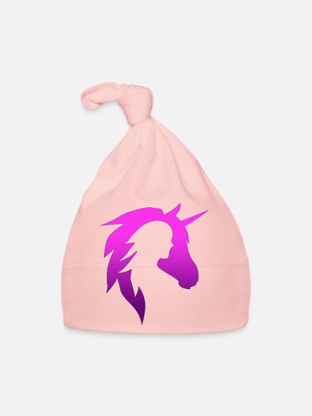 Pferd Einhorn - Baby Bio-Mütze - Rosa - Vorne