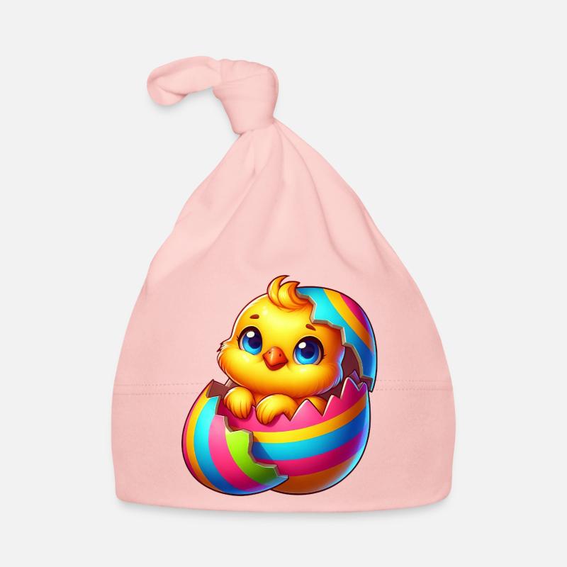 Cute Chick Cartoon Colorful Easter Egg Hatching Organic Baby Cap
