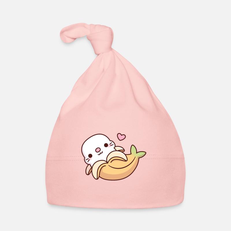 Mignon bébé phoque dans la banane drôle - Bonnet bio Bébé - rose