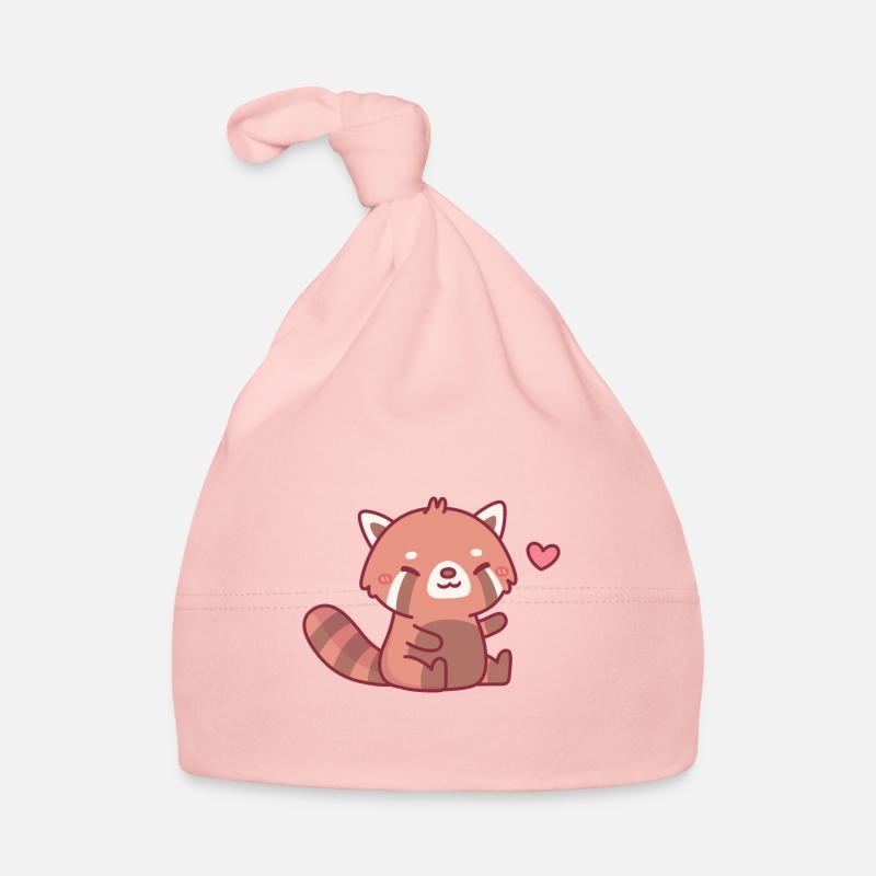 Mignon Happy Red Panda Bonnet bio Bébé