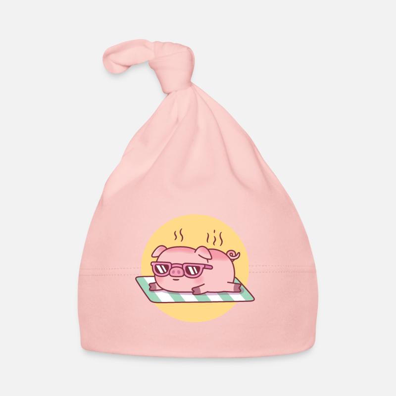 Un cochon mignon prend un coup de soleil et est rôti Bonnet bio Bébé