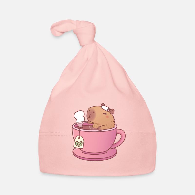 Mignon Capybara relaxant avec du thé Bonnet bio Bébé