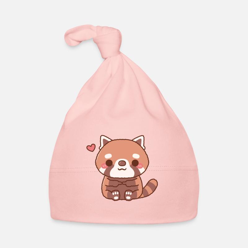 Panda roux timide mignon Bonnet bio Bébé