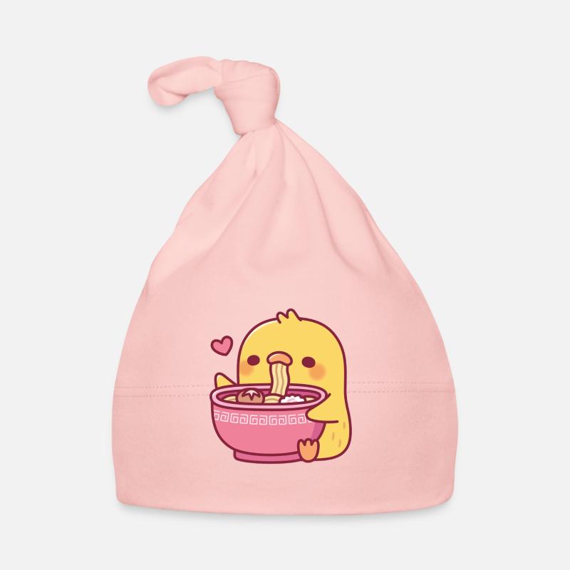Cute Chick Loves Slurping Ramen Noodles Organic Baby Cap