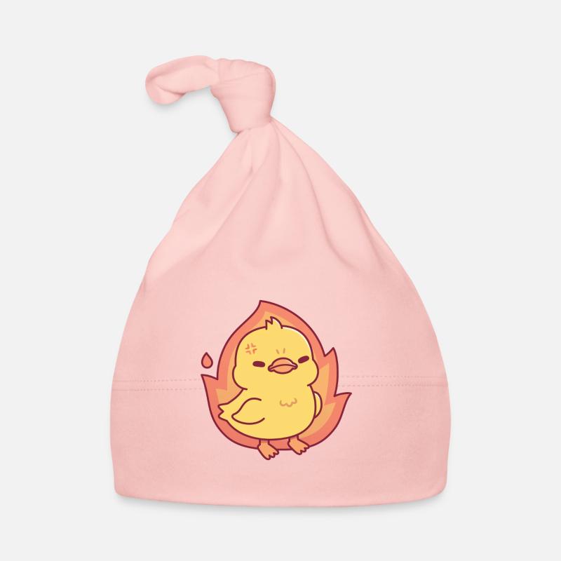 Angry But Still Cute Chick On Fire Organic Baby Cap