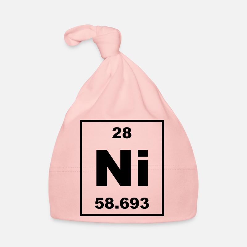 Periodic Element 28 - Ni (nickel) - small - Bonnet bio Bébé - rose