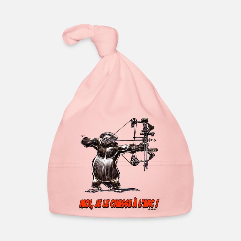 Le Ragondin, Moi Je Le Chasse A L'arc ! Bonnet bio Bébé