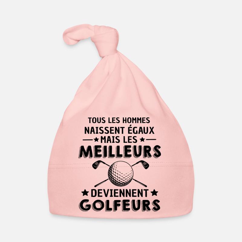 les meilleurs deviennent golfeurs / humour golf - Bonnet bio Bébé - rose