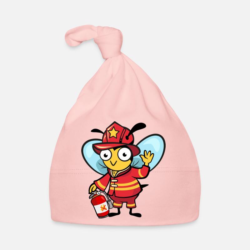 Fire brigade bee - Organic Baby Cap - pink