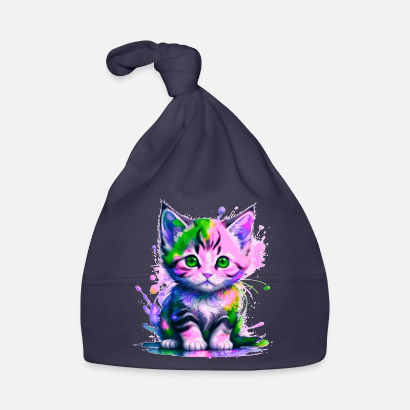 Chaton rose-vert Bonnet bio Bébé