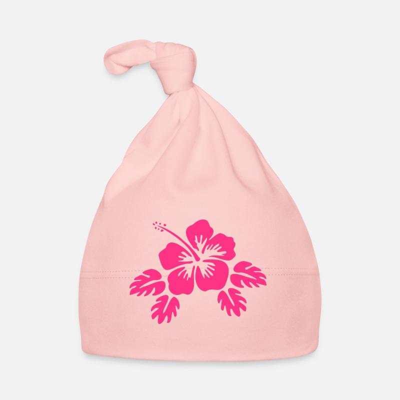 Fleur d'hibiscus fleur de fleur Aloha - fleur d'hibiscus - Bonnet bio Bébé - rose