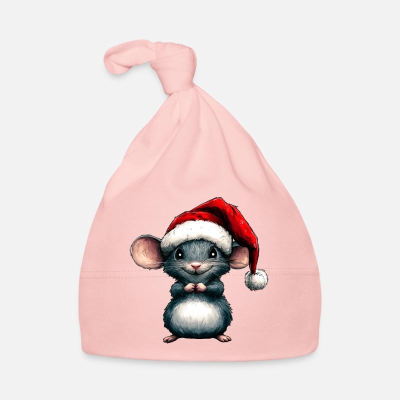 Weihnachtsmann Mäuschen Baby Bio-Mütze