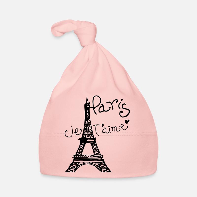 Paris Je T'aime Tour Eiffel - Bonnet bio Bébé - rose