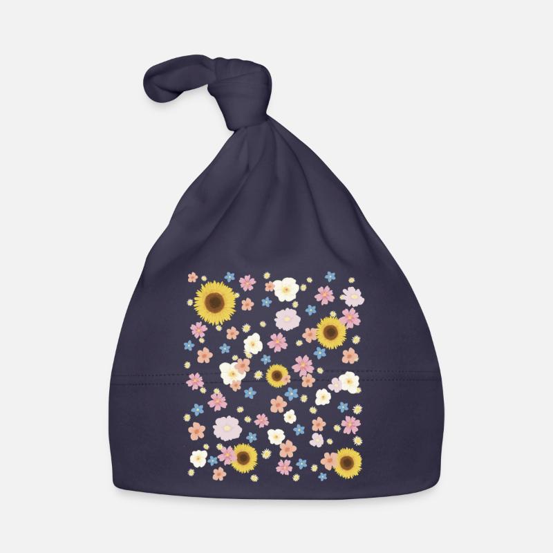 Cheerful floral pattern Organic Baby Cap