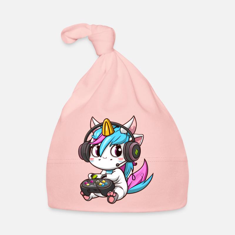 00234 süßes Einhorn mit Headset und Controller Baby Bio-Mütze