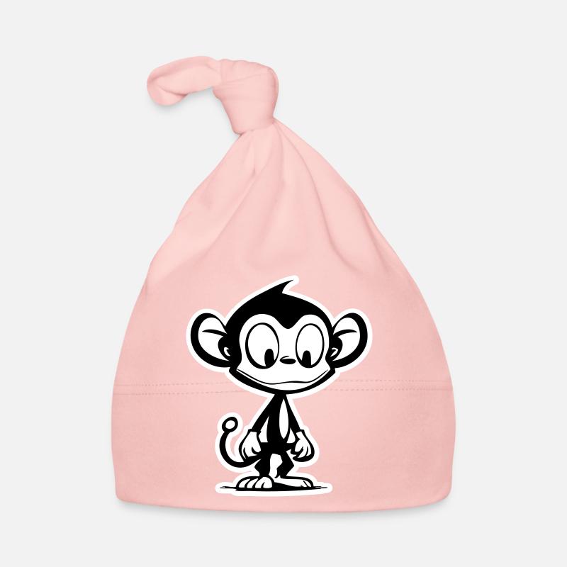 Affe Cartoon Comic - Baby Bio-Mütze - Rosa